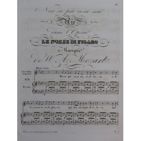 MOZART W. A. Le Nozze di Figaro No 11 Air Chant Piano XIXe