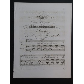 MOZART W. A. Le Nozze di Figaro No 11 Air Chant Piano XIXe