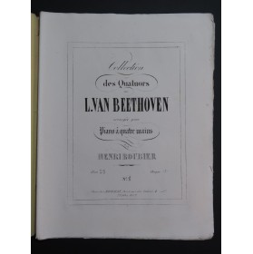BEETHOVEN Quatuor op 59 No 2 Mi mineur Piano 4 mains ca1860