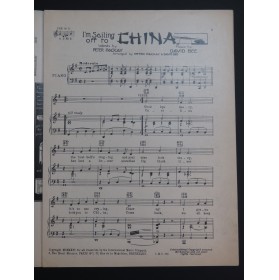 BEE David I'm Sailing off to China Chant Piano 1926