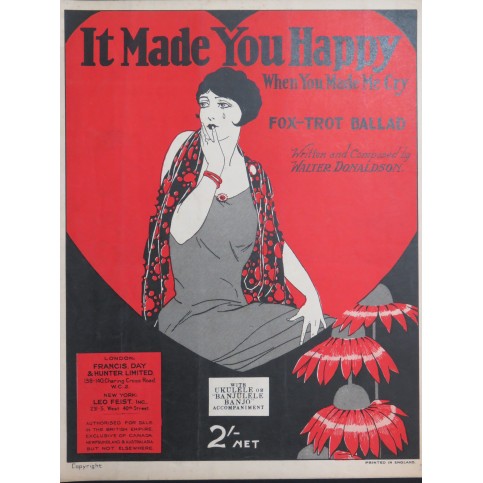 DONALDSON Walter It Made You Happy Chant Piano 1926