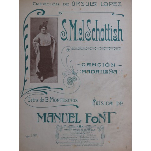 FONT Manuel S. M. El Schottisch Chant Piano 1918
