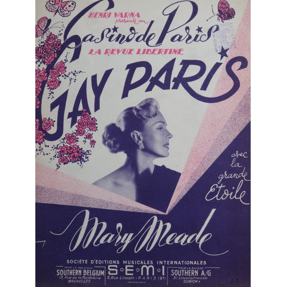 Casino de Paris Gay Paris 9 Pièces Chant Piano 1951