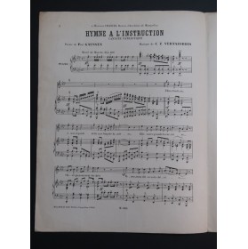 VERNAZOBRES C. Z. Hymne à l'Instruction Dédicace Chant Piano 1884