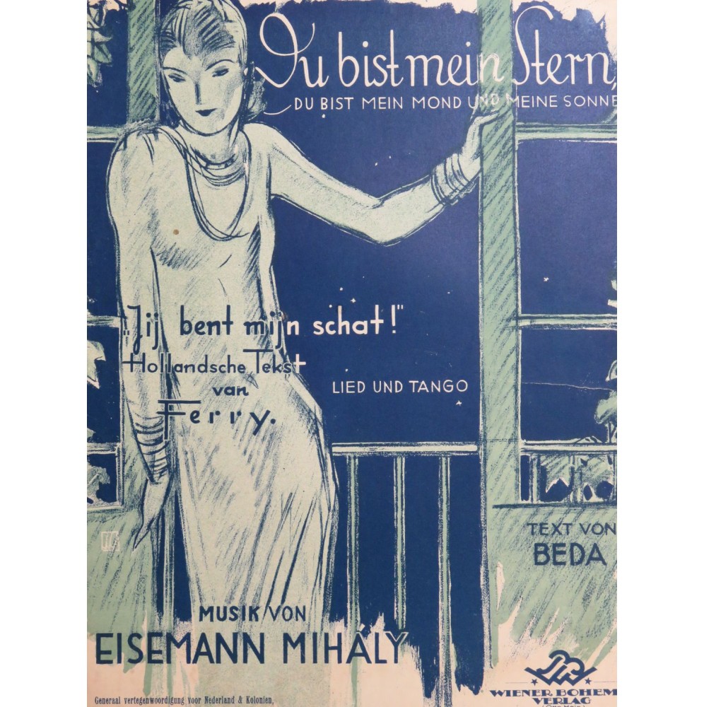 MIHALY Eisemann Du bist mein Stern Chant Piano 1929