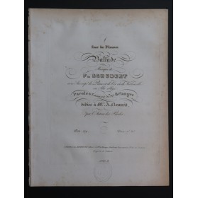 SCHUBERT Franz Sur le Fleuve Ballade Chant Piano ca1835