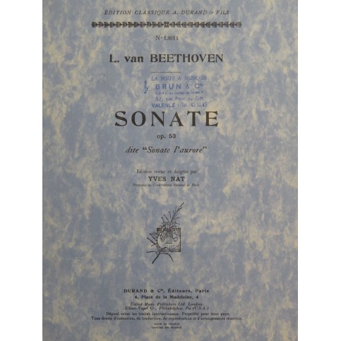 BEETHOVEN Sonate op 53 Piano 1952