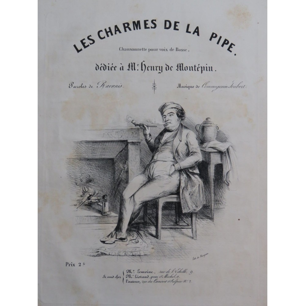 COMMEGRAIN-JOUBERT Les Charmes de la Pipe Chant Piano ca1840