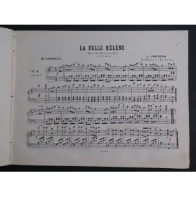 STRAUSS La Belle Hélène Jacques Offenbach Quadrille Piano XIXe