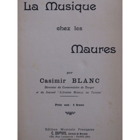 BLANC Casimir La Musique chez les Maures Tanger ca1905