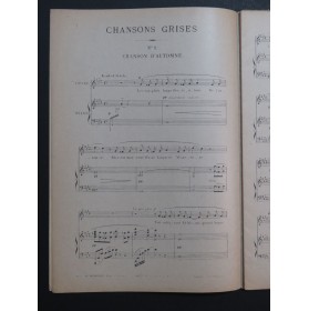 HAHN Reynaldo Chansons Grises Piano Chant