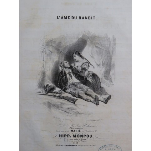 MONPOU Hippolyte L'Âme du Bandit Chant Piano 1840