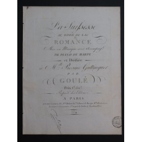 GOULÉ Jacques-Nicolas La Suissesse au Bord du Lac Chant Piano ou Harpe ca1811