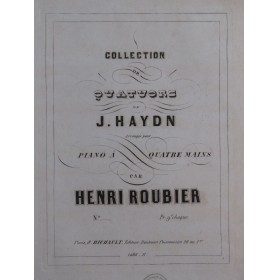 HAYDN Joseph Quatuor op 21 No 1 Piano 4 mains ca1855