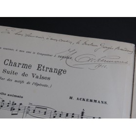 ACKERMANS Hippolyte Le Charme Étrange Dédicace Piano 1916