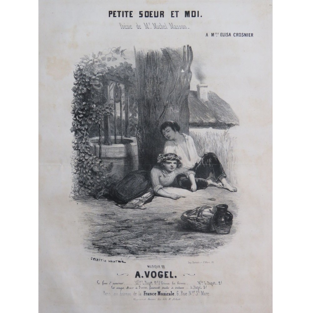 VOGEL Adolphe Petite Soeur et Moi Chant Piano ca1840