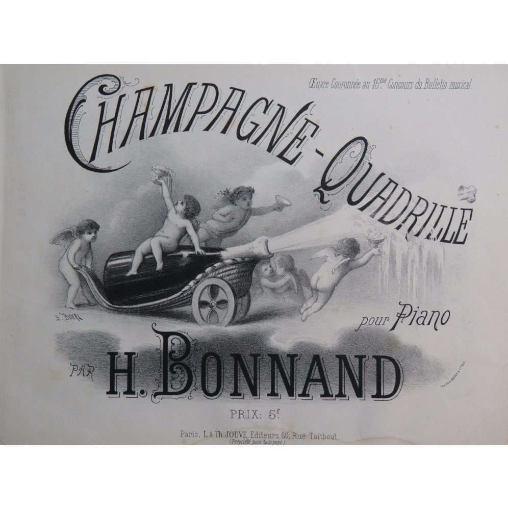 BONNAND H. Champagne Quadrille Piano ca1880