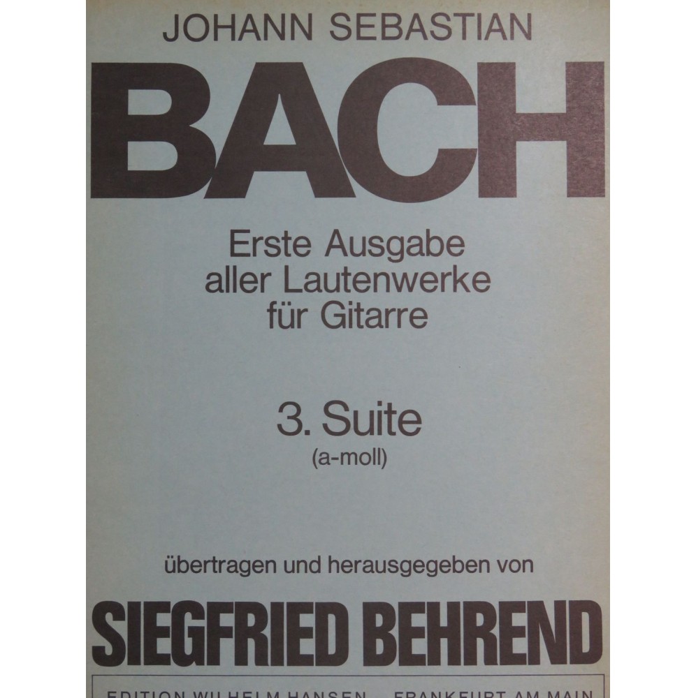 BACH J. S. Suite a moll BWV 995 Guitare 1966