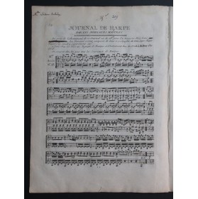 Journal de Harpe Pièce pour Harpe ca1795