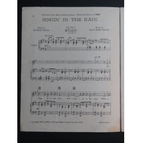 BROWN Nacio Herb Singin' in the Rain Chant Piano 1929