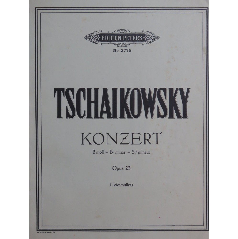 TSCHAIKOWSKY P. I. Konzert B moll op 23 pour deux Pianos à 4 mains