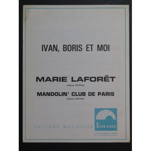 Ivan, Boris et Moi Marie Laforêt Chant Piano 1967