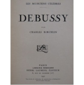KOECHLIN Charles Debussy 1941
