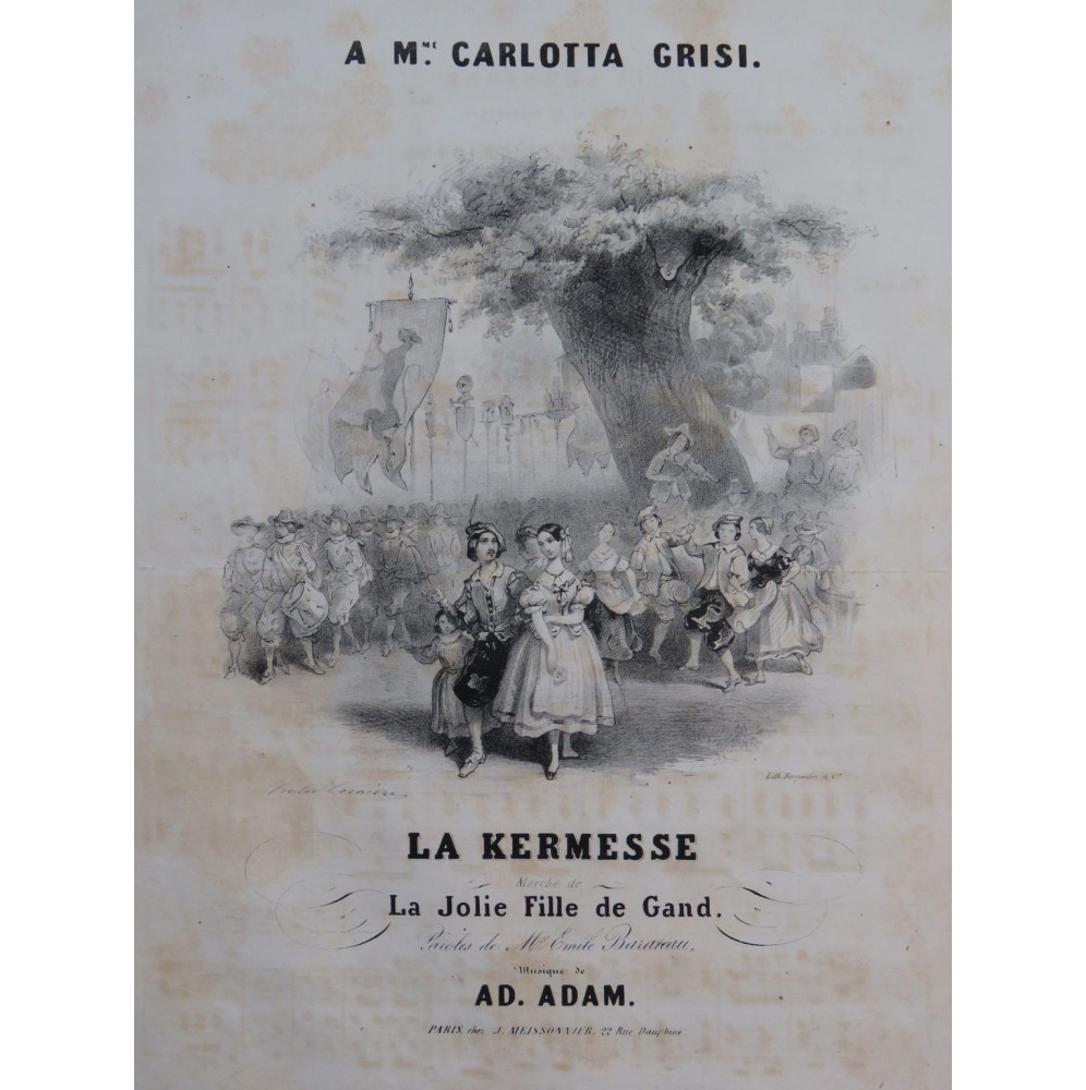 ADAM Adolphe La Kermesse Chant Piano ca1840