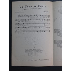 Le Tsar à Paris Dédicace Jacques Ferny Chant ca1896