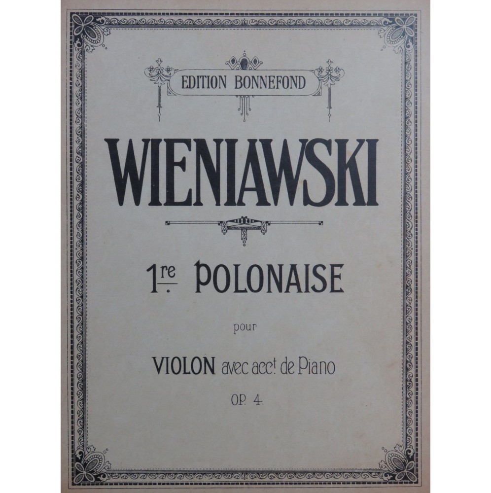 WIENIAWSKI Henri Polonaise No 1 op 4 Violon Piano