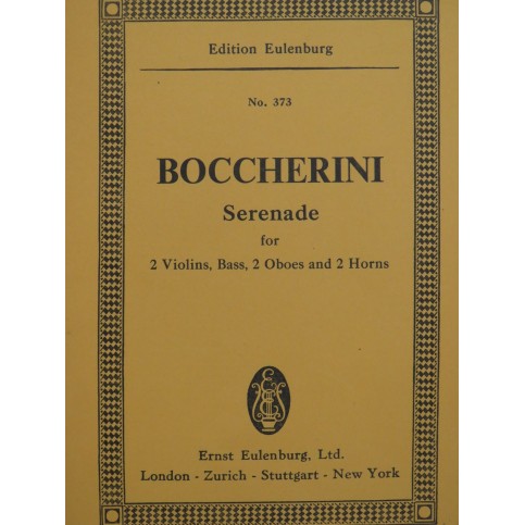 BOCCHERINI Luigi Serenade Violon Basse Hautbois Cor 1956