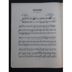WEKERLIN J. B. Berceuse Chant Piano