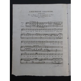 L'Heureuse Solitude Romance Chant Piano ou Harpe ca1820