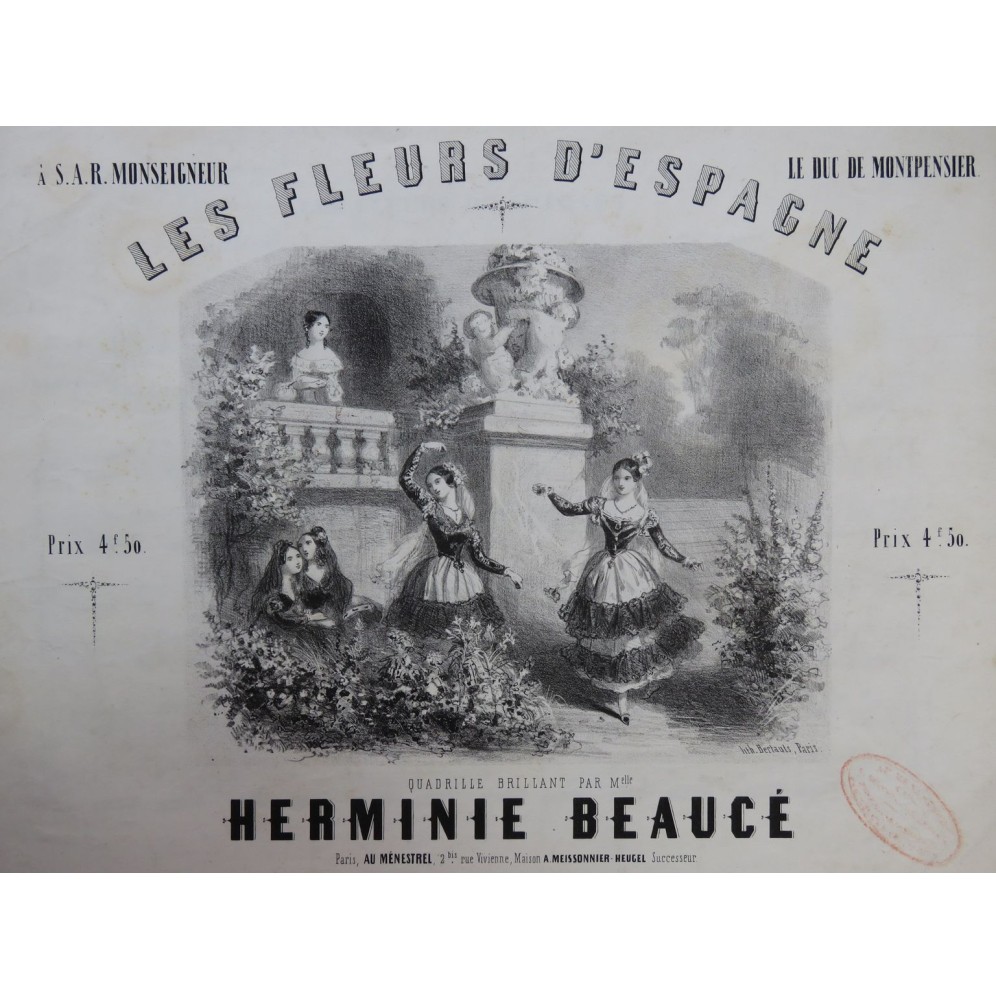 BEAUCÉ Herminie Les Fleurs D'Espagne Piano ca1850