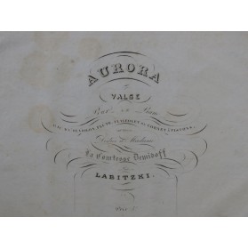 LABITZKI Joseph Aurora Valse Piano ca1838