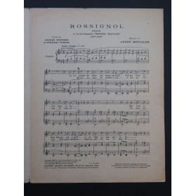 MESSAGER André Rossignol Chant Piano 1925