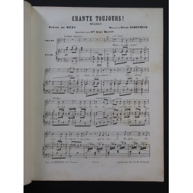 GODEFROID Félix Chante Toujours Chant Piano ca1860