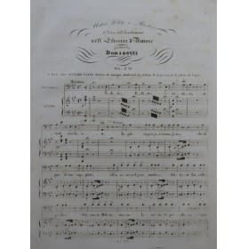 DONIZETTI G. Udite Udite o Rustici Chant Piano ca1840