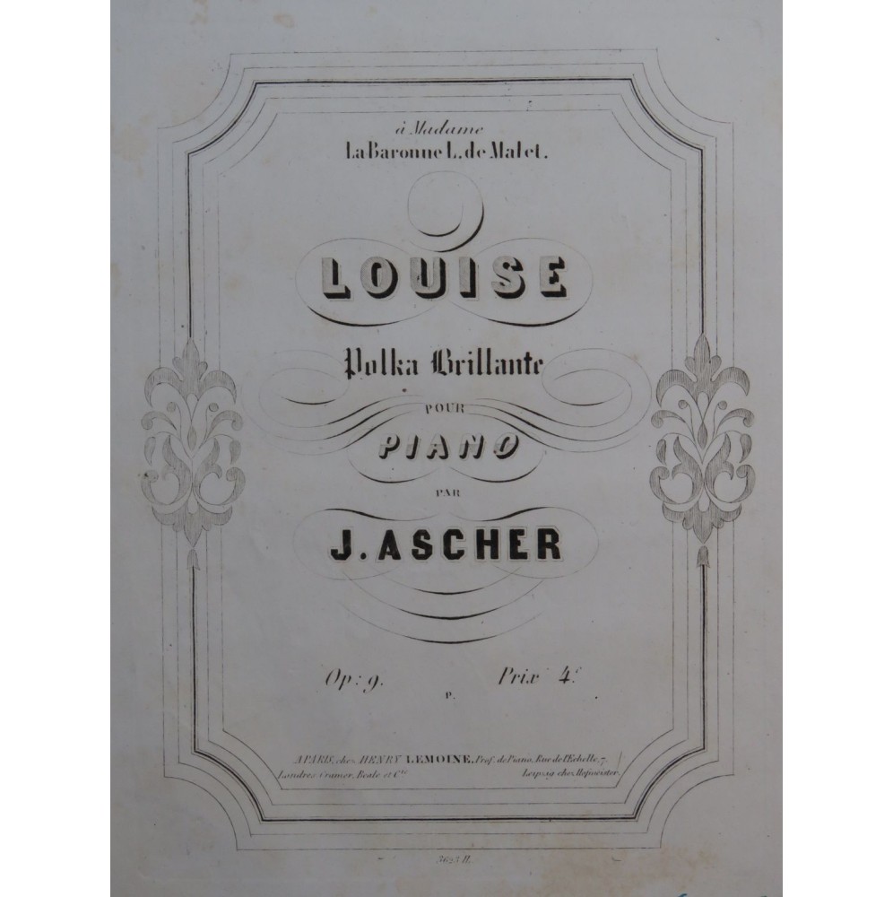 ASCHER Joseph Louise Piano ca1850