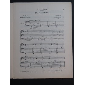 JOSÉ ANTONIO DE S. S. Berceuse Chant Piano ca1920