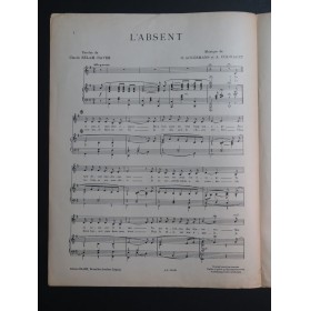 ACKERMANS H. COLWAERT A. L'Absent Chant Piano ca1930
