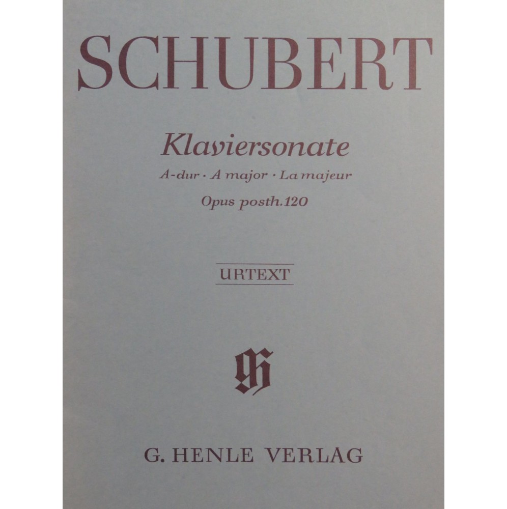 SCHUBERT Franz Sonate op 120 D 664 Piano 1989
