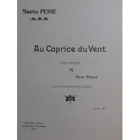 PESSE Maurice Au Caprice du Vent Piano 1919