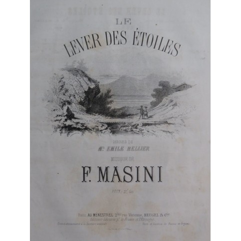 MASINI F. Lever des Étoiles Chant Piano ca1860
