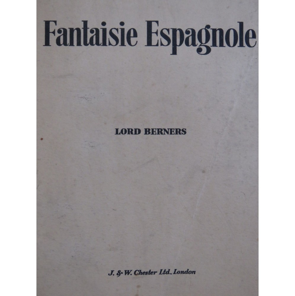 BERNERS Lord Fantaisie Espagnole Orchestre 1920