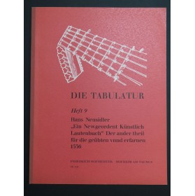 NEUSIDLER Hans Ein Newgeordent Künstlich Lautenbuch Luth Guitare 1966