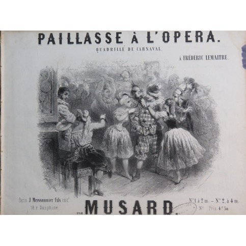 MUSARD Paillasse à L'Opéra Piano ca1850