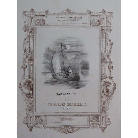 SCHUBERT Franz Barcarolle Chant Piano ca1835
