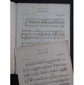 BARLOW Fred Sonate Piano Violon 1929