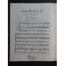 FABRY-GARAT Romance du Chevrier Chant Piano ou Harpe ca1795